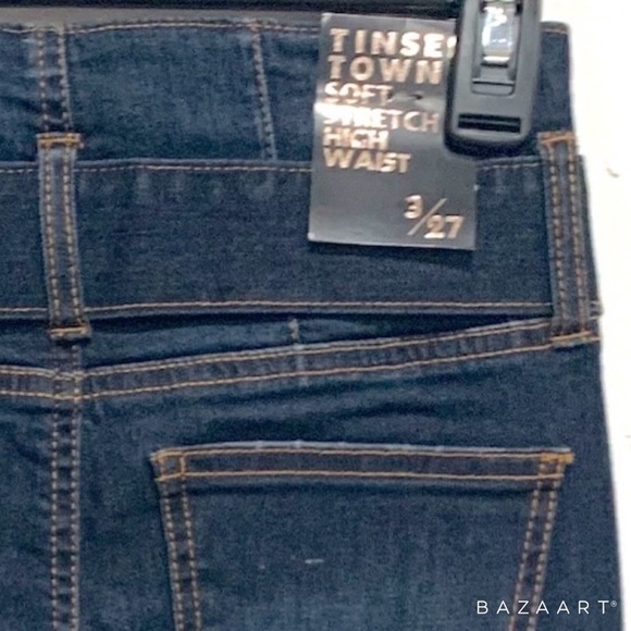 Tinseltown Juniors' Step-Hem Skinny Jeans Indigo Sz: 3/27 - Picture 8 of 9
